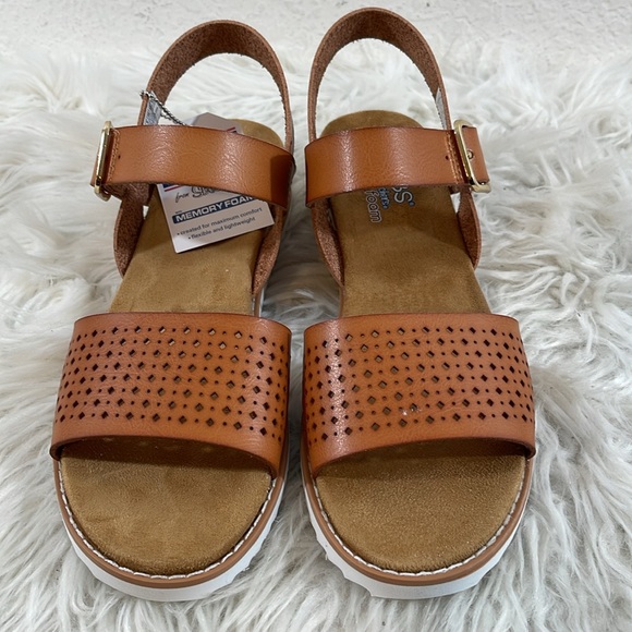 BOBS FROM SKECHERS Memory Foam Desert Kiss Sunny Flair Size 9 Brown Vegan NEW - Picture 2 of 14